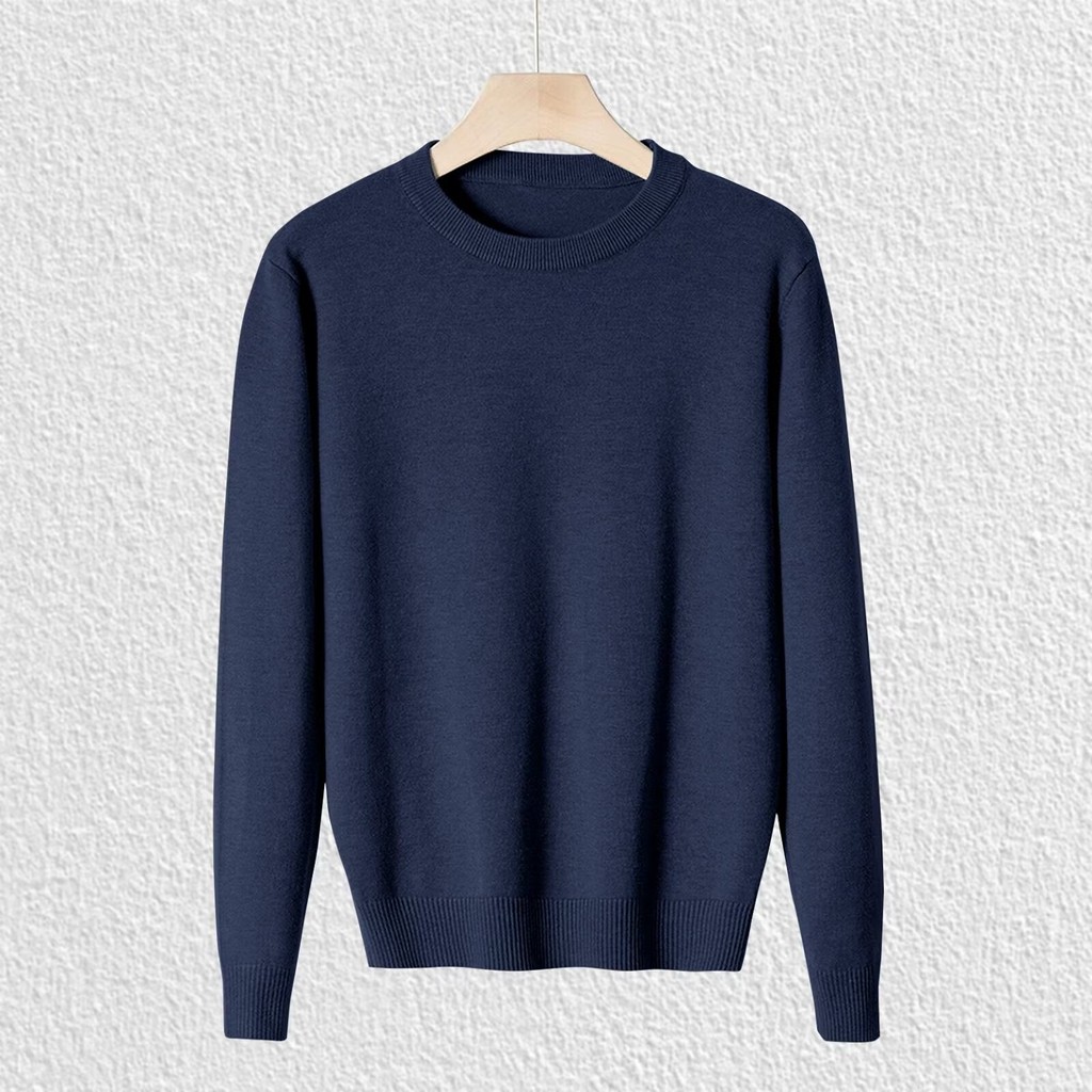 EERSHENSHI เสื้อกันหนาวผู้ชายเสื้อสเวตเตอร์พรีเมี่ยมคอกลมสไตล์ญี่ปุ่นสำหรับผู้ชายและผู้หญิง ซักด้วยเครื่องได้ - รูปที่ 2