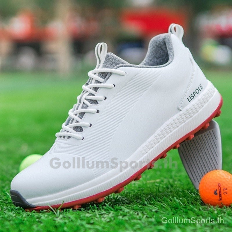 รองเท้าผ้าใบหนังวัวแท้สำหรับผู้ชาย Soft Anti-SLIP Fit Golf Shoes jgg7