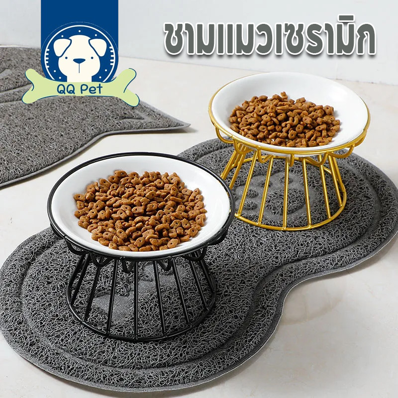 พร้อมจัดส่ง ชามแมวเซรามิก ชามใส่อาหารสัตว์เลี้ยง ป้องกันคอ สไตล์นอร์ดิก ป้องกันการพลิกคว่ํา สําหรับสัตว์เลี้ยง