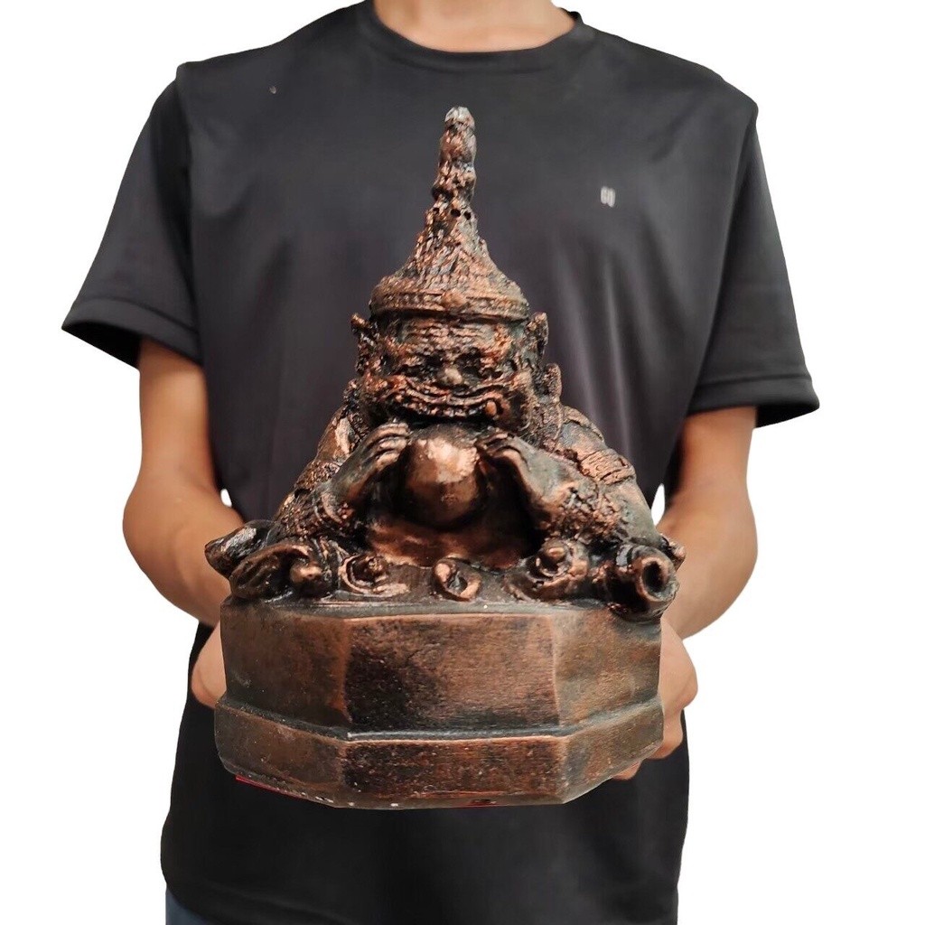 ราหูอมจันทร์ สีนากเก่า ขนาด 5 นิ้ว ผ่านเข้าพิธีเเล้ว บูชาเสริมฮวงจุ้ยปัดสิ่งไม่ดี (sumpatichami_ppk)