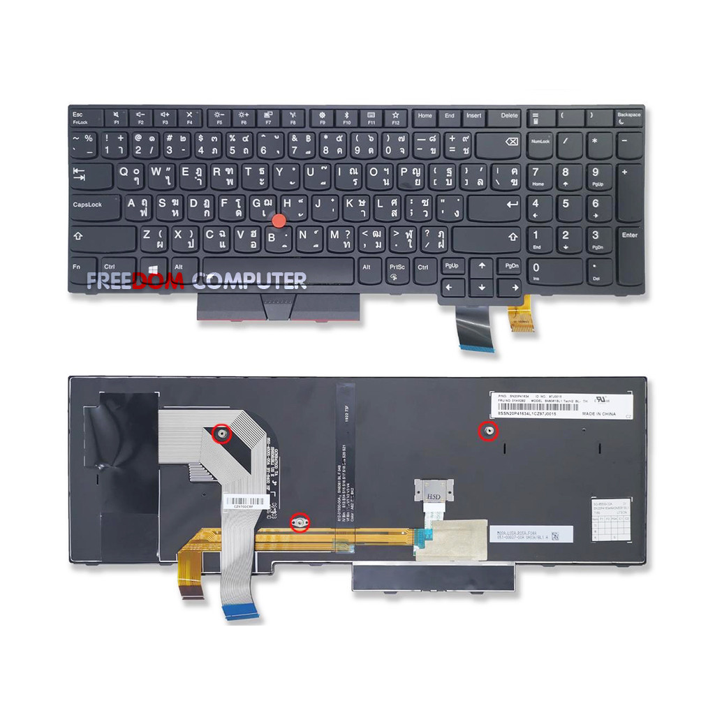 คีย์บอร์ด LENOVO Thinkpad T570 T580 P51S P52S 01ER523 KEYBOARD