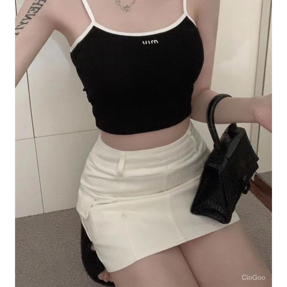 #244 ใหม่ เสื้อสายเดี่ยว คล้องคอ พิมพ์ลาย ฤดูร้อน สําหรับผู้หญิง - รูปที่ 5