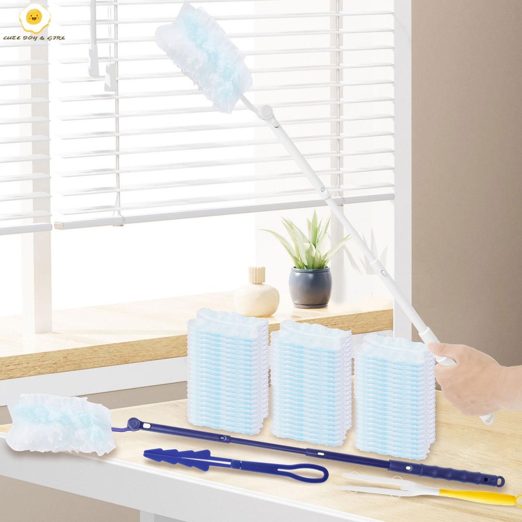 30 ชิ้น หัวเปลี่ยนแปรงปัดฝุ่นอเนกประสงค์ Static Duster เปลี่ยนเติม รีฟิลไม้ปัดฝุ่น พร้อมหัวเปลี่ยนไม้ปัดฝุ่นแบบคงที่พร้อมด้ามจับ 2 อัน