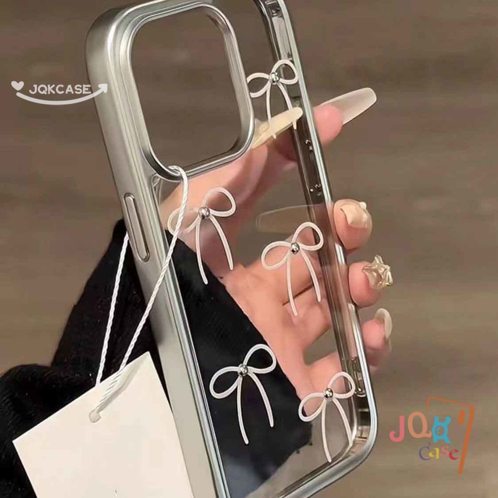 แฟชั่นน่ารัก เคสไอโฟน 13 11 เคส IPhone 14 15 11 13 12 Pro Max XR XS Max X 15 7 6 Plus SE  การ์ตูน Bow กรณีโทรศัพท์มือถือ