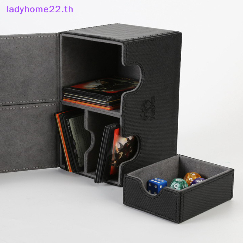 Doullady การ์ด Sleeved Card Storage Box Card Case Magnetic Card Storage Box Trading Cards Top Side-Loading Deck Case Display Cards Case TH