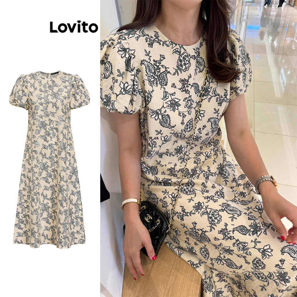 Lovito ชุดเดรสลาย โบโฮ เพสลีย์ สำหรับผู้หญิง L95ED109