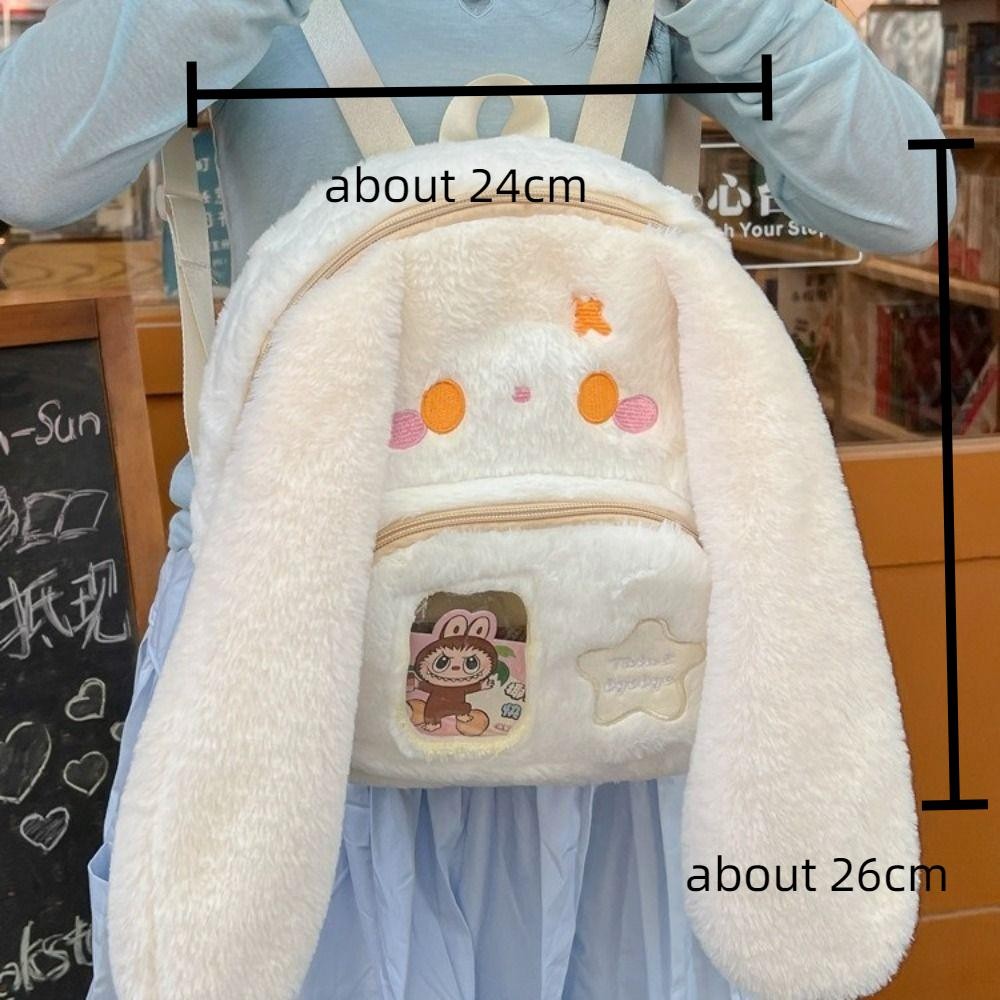 กระเป๋านักเรียน ESTRENAR กระเป๋าสะพายตุ๊กตาหูนุ่ม ลายการ์ตูนกระต่ายสไตล์ญี่ปุ่นน่ารัก กระเป๋าเป้ High School