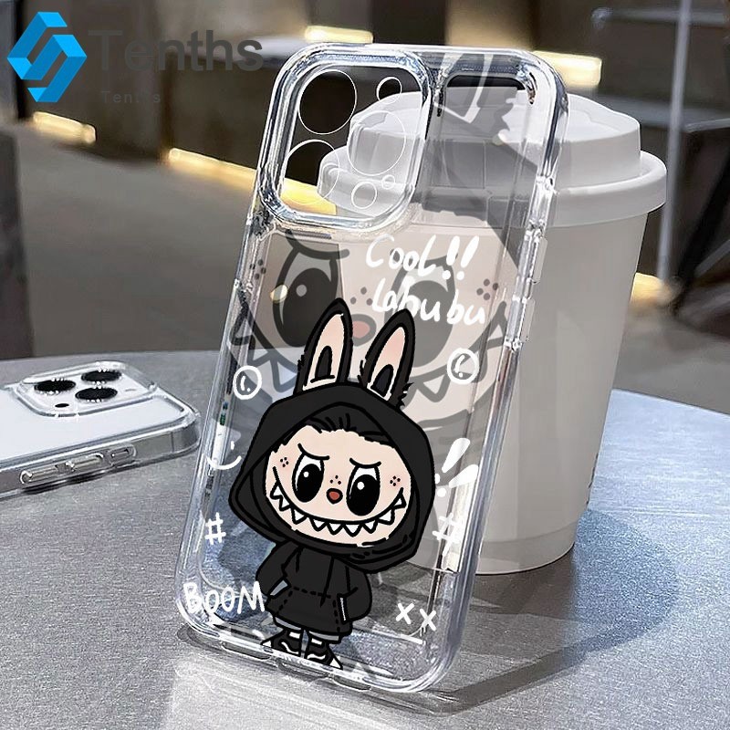 Samsung A06 A55 A15 A05s A14 A54 A34 A12 A03s A04E A23 A25 A53 A52 A32 A50 A51 A33 สีดํา Labubu เคสมือถือ กรณีโทรศัพท์ใส