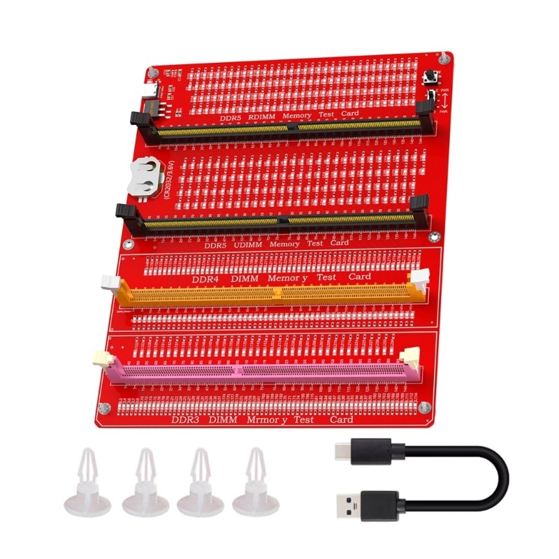 QUU PC เดสก์ท็อปเมนบอร์ดบอร์ด DDR3 DDR4 DDR5 RDIMM UDIMM สล็อตหน่วยความจําเครื่องทดสอบการ์ด