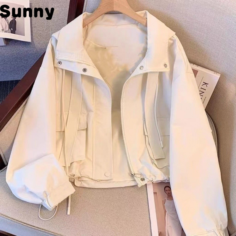 Sunny Shell Jacket Short Coat for Women2024Spring and Autumn New Korean Style Loose Slimming Youthful-Looking Small Fashion Versatile Top