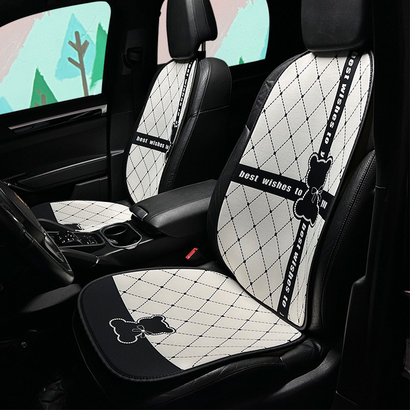 Car Seat Cushion Four Seasons Universal Car Interior Decoration Cartoon Ice Silk Summer Car Seat Cushion Cute Bear Car Universal Style Car seat protection cover