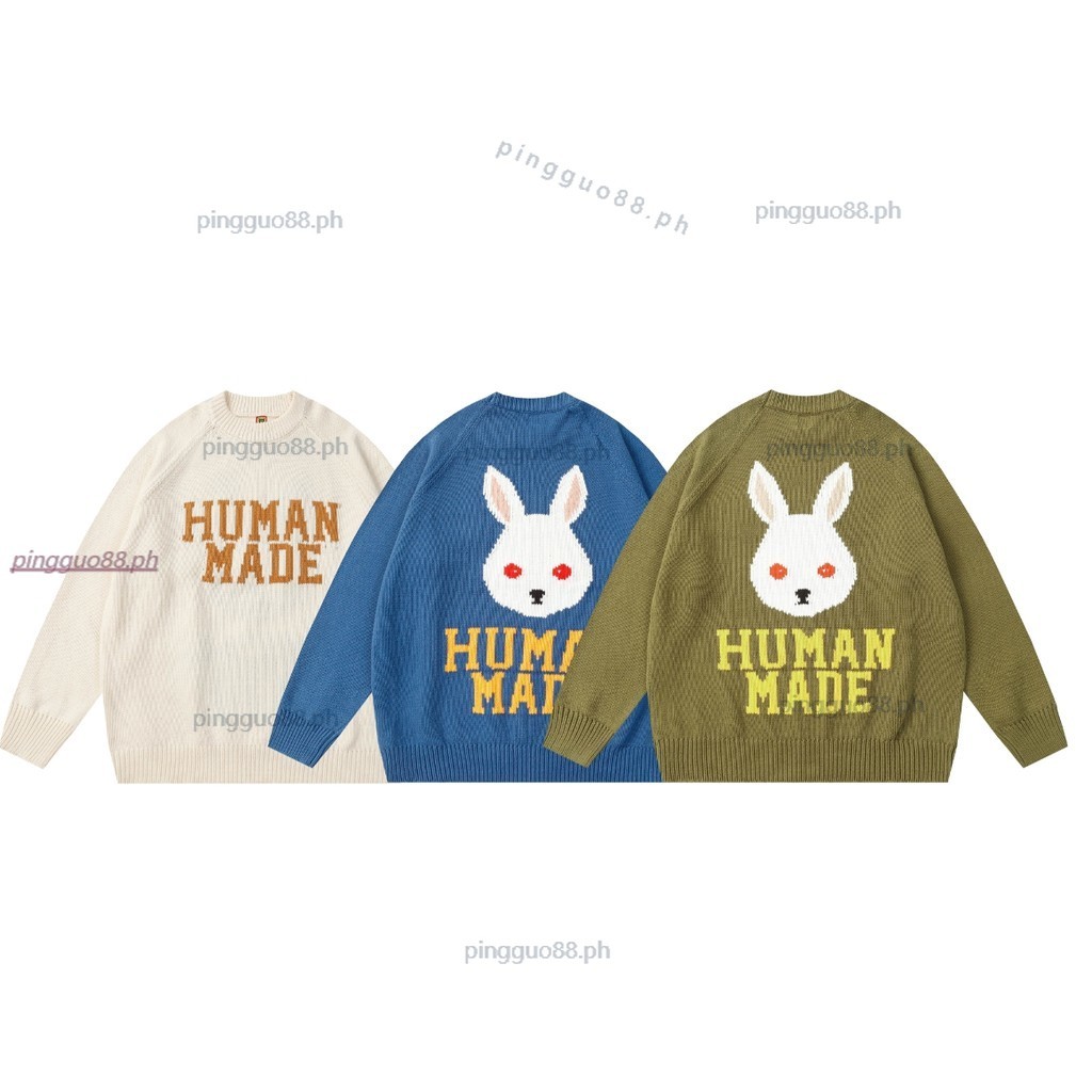 การ์ตูนหมีสีน้ําตาลถักเสื้อกันหนาวจดหมายกระต่ายเสื้อกันหนาวถักเสื้อกันหนาวแขนยาวฤดูใบไม้ร่วง/ฤดูหนาวคู่