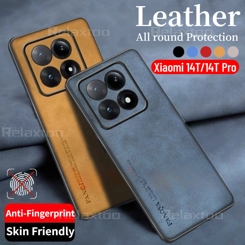 Xiaomi14tpro 5GหนังแกะหนังปลอกสําหรับXiaomi 14T 13T Pro 13TPro 14TPro 5GหรูหราMatte Soft Ultra Thinเคสโทรศัพท์กันกระแทกกล้องเลนส์ป้องกันปกหลังปลอก