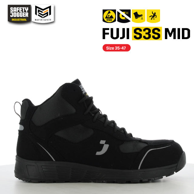 [ของแท้พร้อมส่ง] Safety Jogger รุ่น FUJI S3 MIDรองเท้าเซฟตี้หุ้มข้อ หัวคอมโพสิต ทนความร้อนสูงถึง 300 °C กันไฟฟ้าสถิต ESD