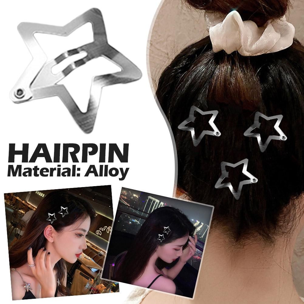 Star Hairpin Mini Metal Snap Clip BB Hairclip R7N0