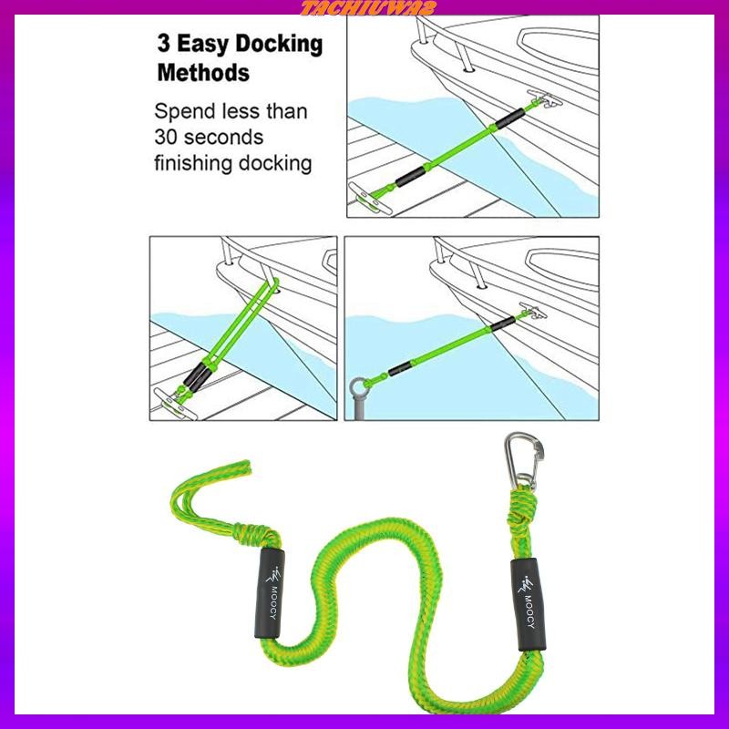 [Tachiuwa2] Bungee Dock Line for Boats Marine Dock Line with Loop Mooring Rope with Clip Boat Dock R