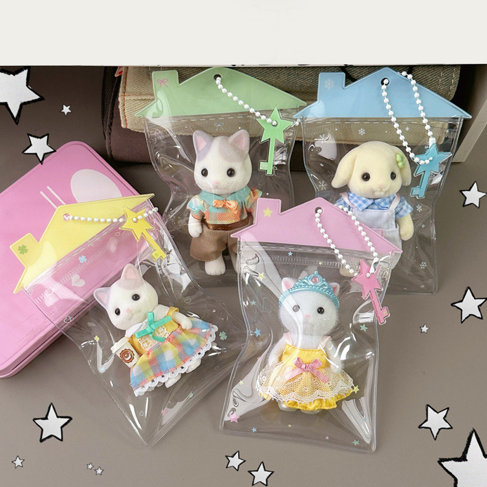 Ailigap มินิบ้านรูปร่างตุ๊กตากล่องตาบอดล้าง PVC แบบพกพาแสดงกระเป๋าอเนกประสงค์ 1 ชิ้นสำหรับการเดินทาง