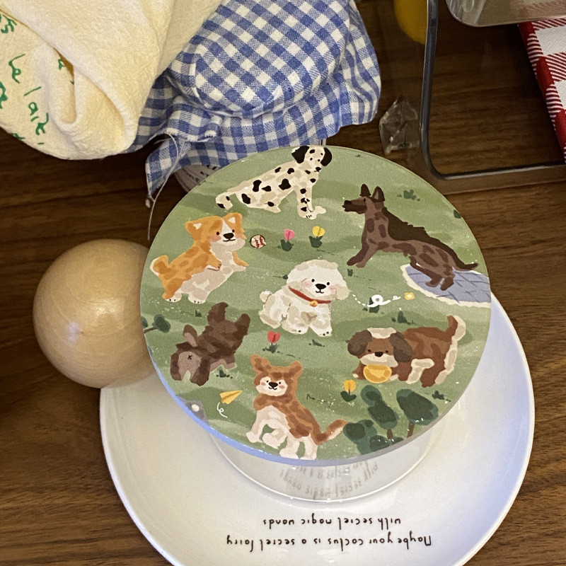 Dreamerhouse Creative Cartoon Puppy Happy Birthday Absorbent Ceramic Coaster Round Insulated Coaster Coffee Gift