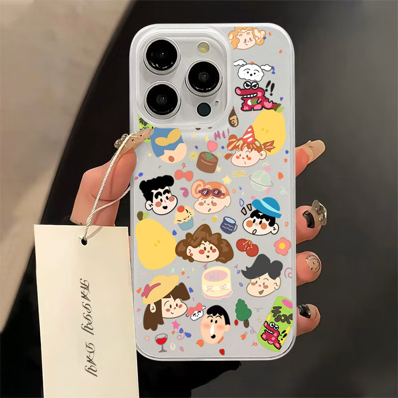 เคสโทรศัพท์มือถืออะคริลิคใส ภาพประกอบสร้างสรรค์For iPhone 11 13 15 เคส ไอโฟน12 14 ProMax 7 8Plus X XR XSMaxกันกระแทก ส่