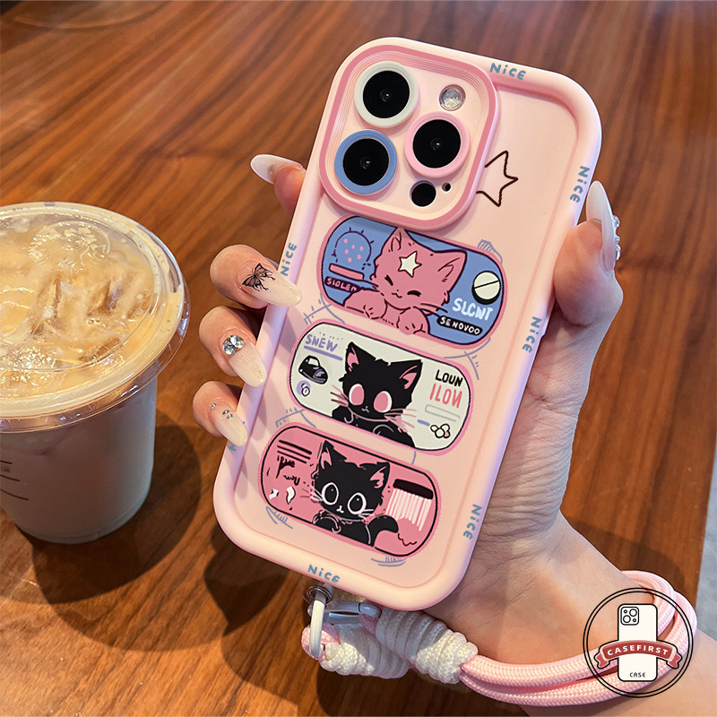 แมวลูกแมวน่ารักเคสสายคล้องสำหรับ Realme C53 C55 C11 C20 C25 C15 C51 C21 C12 8i 5i 11 7i 6i C25Y C35 C30 C67 - รูปที่ 5