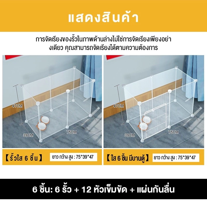 ✈️สินค้าอยู่ในไทย พร้อมส่ง✈️ คอกสุนัข DIY ขนาด แผ่นเรซิ่น คอกสุนัข มีประตูล็อค และตัวเชื่อม thumbnail 6