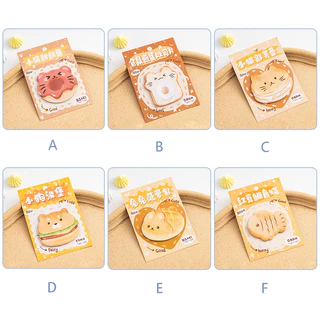30 แผ่นการ์ตูนขนมปัง Foody Series Sticky Notes นักเรียนแบบพกพา Memo Pad หมายเหตุกระดาษ