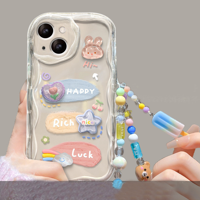 สาวน่ารัก 3D ตุ๊กตา Kuromi ดอกไม้ Rainbow กระต่ายนุ่มสําหรับ Infinix GT 20 10 Pro Smart 9 8 7 Note 40 Pro Plus 5G Hot 50i 50 40i 40 30 เล่นเชือกสั้น