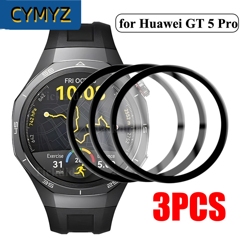 Huawei Watch GT5 Pro ฟิล์มคลุมทั้งหมดฟิล์มป้องกันสําหรับ Huawei Watch GT5 GT4 ป้องกันหน้าจอ 5D โค้งตัวป้องกันหน้าจอแบบนุ่ม Huawei Watch GT5 Pro ป้องกันหน้าจอ