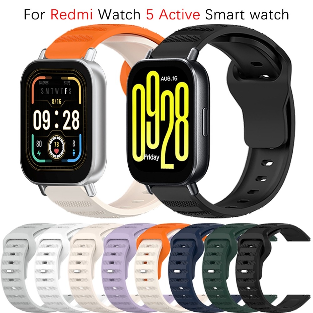 สายนาฬิกาซิลิโคนทดแทนสําหรับ Redmi watch 5 Active/Redmi watch 5 lite สร้อยข้อมือสมาร์ทวอทช์ Soft Breathable strap