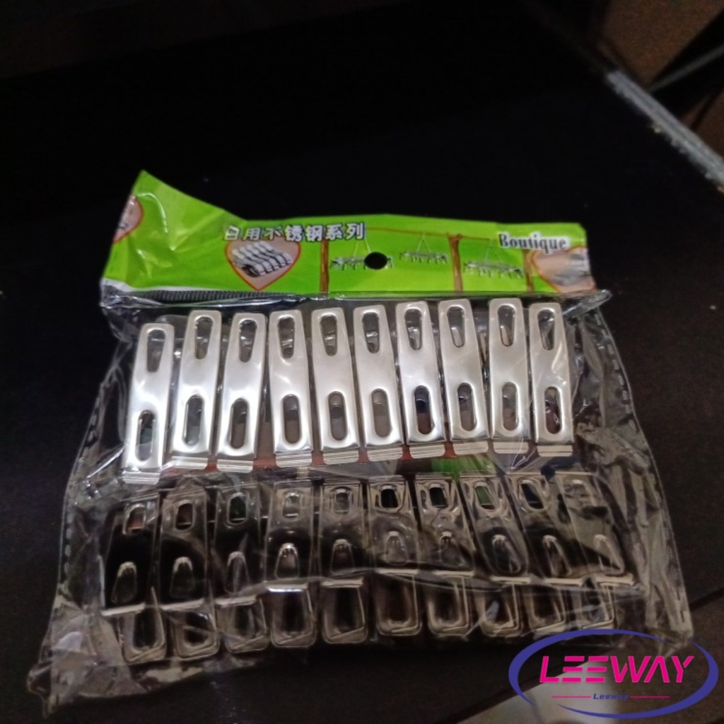 LW กิ๊ฟหนีบผ้า คลิปหนีบผ้า ตัวหนีบผ้าสแตนเลส stainless steel clothespin แพ็ค 20 ตัว