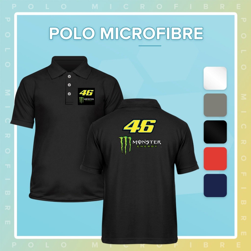 VR 46 RACING TEAM Baju Dry Fit เสื้อโปโลไมโครไฟเบอร์ Casual Unisex เสื้อยืด Tshirt Tee Jersey Pakaia