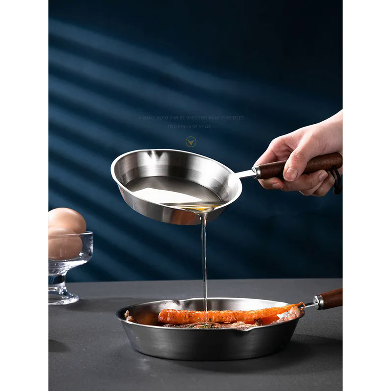 304 Stainless Steel Mini Frying Pan Small Special Induction Cooker Non-stick Oil Splashing Hot Oil