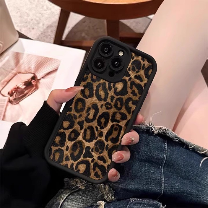 Iphone 16 15 14 13 12 11 Pro Max X XR Max 7 8 Plus INS ขั้นสูงรูปแบบเสือดาวสาวเคสโทรศัพท์ Soft