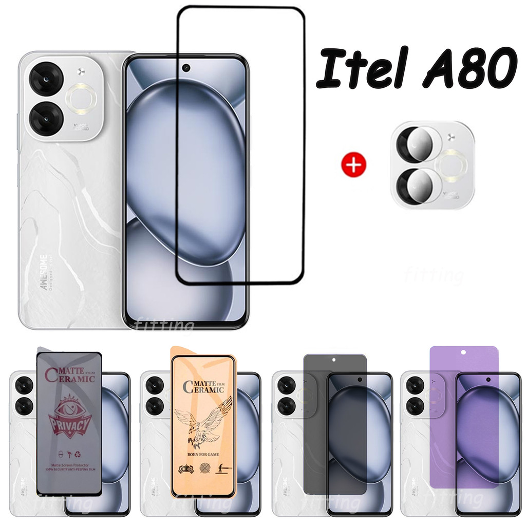 Itel A80 กระจกนิรภัย Itel A50C ป้องกันหน้าจอ Itel A50 A70 เต็มหน้าจอ Matte กระจกความเป็นส่วนตัว