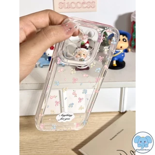 โบว์หวานดอกไม้ดาวโปร่งใสเข้ากันได้ เคสไอโฟน 17 air 16 11 15 Pro Max 14 12 13 Pro Max XS XR X Max 7 15 14 8 Plus SE 2020