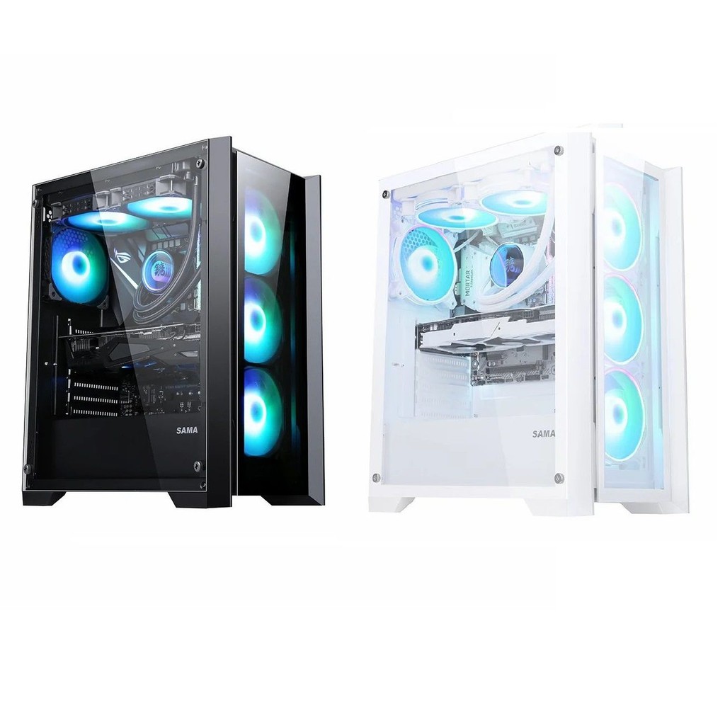 SAMA GZS CASE (เคส) MICRO-ATX , BLACK/WHITE