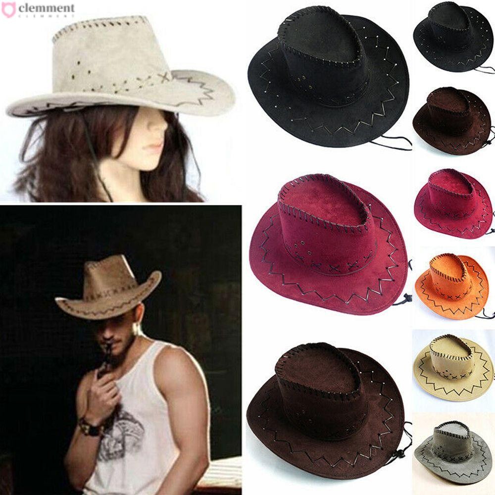 Clemment หมวกคาวบอย Suede Men Lady แฟชั่นชุดแฟนซี