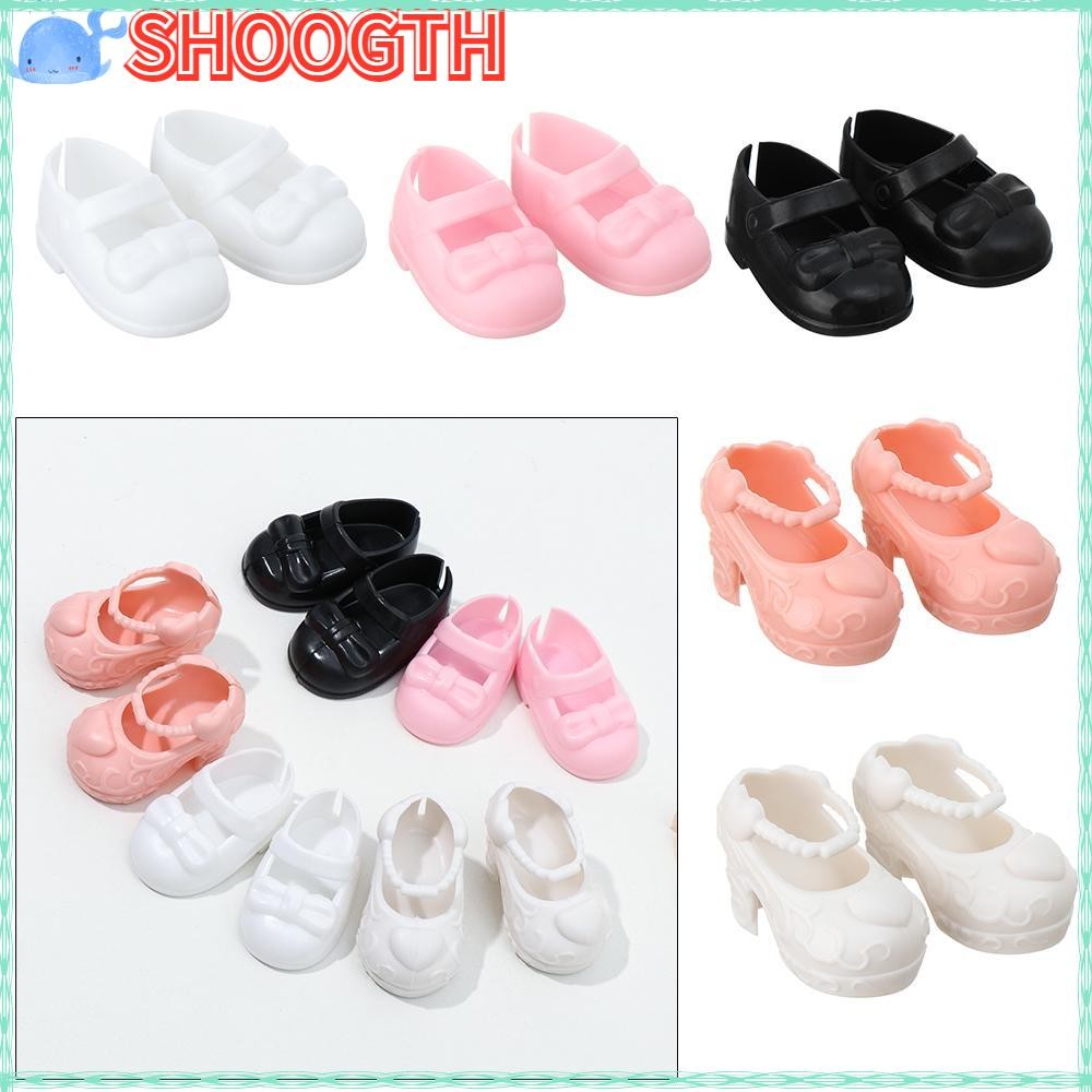 โชอ็อกธ 1คู่ตุ๊กตารองเท้า30เซนติเมตรตุ๊กตาไขมันเด็กสีชมพูสีขาวตุ๊กตาเสื้อผ้า