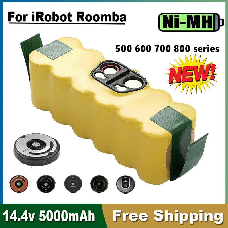 แบตเตอรี่14.4 V 5000mAh สำหรับ iRobot 500 600 700 800 900ชุดแบตเตอรี่สำหรับ iRobot Roomba14.4 V 620 