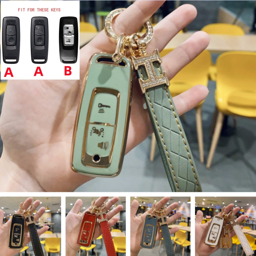 【ส่งจากไทย】TPU รีโมตเคสเคสคีย์เคสตัวยึด Keychain สำหรับ Honda Forza 350 / PCX160 / Click160 /Lead125 2 ปุ่มฝาครอบปุ่ม