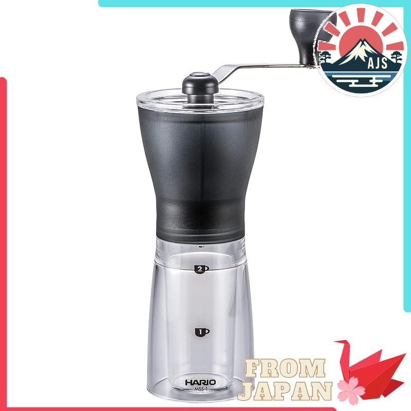 HARIO Ceramic Coffee Mill Transparent Black Hand Grinder Slim Present Gift MSS-1TB