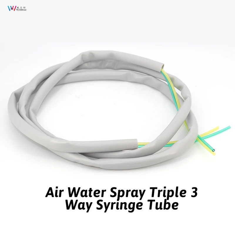 อุปกรณ์เก้าอี้ทันตกรรมทันตกรรมท่อสําหรับสเปรย์น้ําอากาศ Triple 3 Way Syringe Handpiece ซิลิโคนท่อ