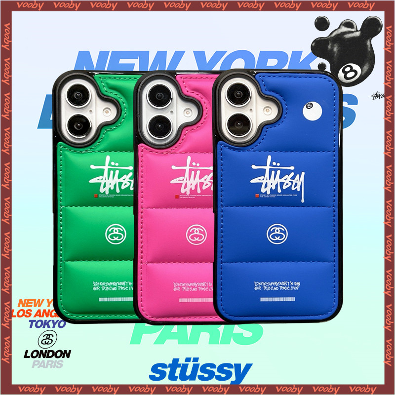 STUSY Black Ball 8 ป้าย hard shell สีฟ้าสีเขียวสีชมพูลงเสื้อเคสโทรศัพท์เหมาะสําหรับ IPhone17 AIR 16 16P 16PM 16Plus 15 15P 15PM 14 14 14P 13 13P 13PM 12PM 11 11P 11P 11P 11P 11P 11P 11P 11P 11X XR