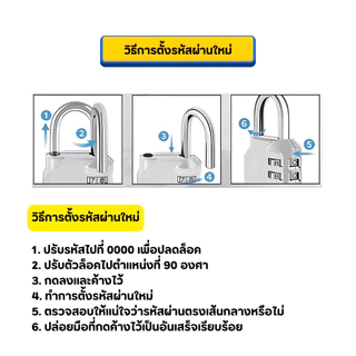 แม่กุญแจแบบใส่รหัส 4 ชั้น กุญแจรหัส กุญแจล๊อครหัส 4 หลัก ล็อคดิจิตอล กุญแจล็อคบ้าน กันน้ำ ล็อคกันขโมย แข็งเเรง ทนทาน