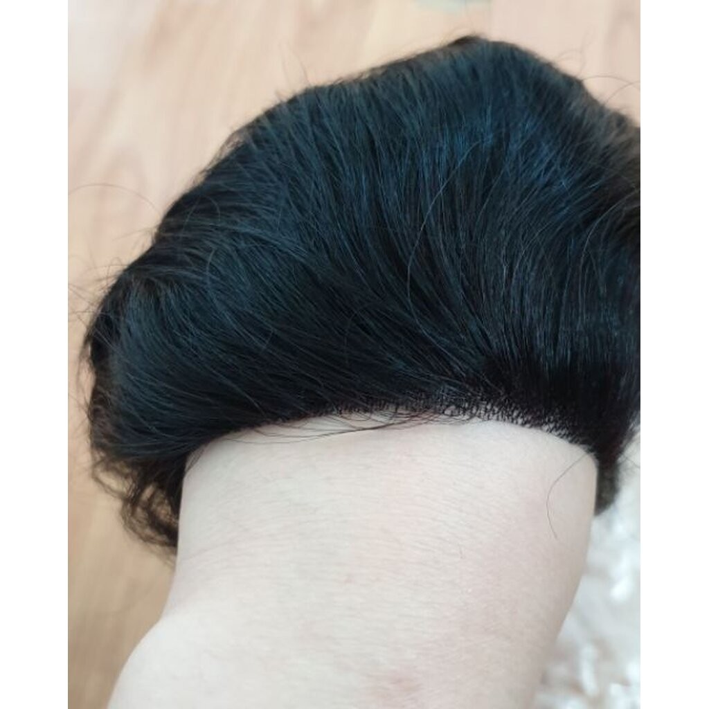 วิกติดกาวปิดหัวล้านพียู วิกติดกาวหน้าผากผู้ชาย ผมแท้100% รูปที่ 3