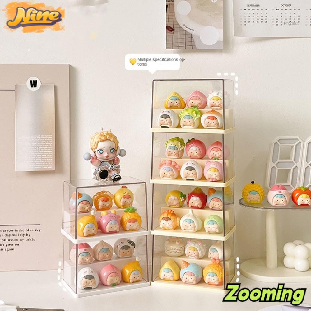 กล่องเก็บฟิกเกอร์ตุ๊กตา ZOOMING, กล่องเก็บของแบบถอดได้ ตู้โชว์กล่อง Pop Mart, อุปกรณ์เสริมตุ๊กตาโปร่งใส DIY Pop Mart กันฝุ่น