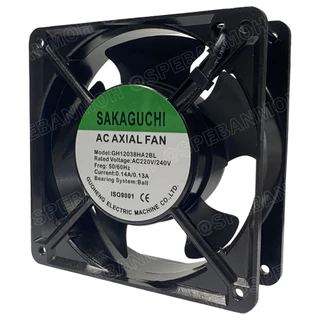 [ 1 ชิ้น ] GH12038HA2BL 4.8 นิ้ว 220VAC 12038 พัดลมระบายอากาศ Axial Fan บอดี้เหล็ก พัดลมระบายอากาศ Sakaguchi พัดลมระบ...