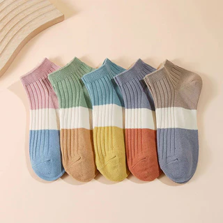 พร้อมส่ง : ถุงเท้า 5 คู่ ข้อสั้น วินเทจv2 คู่ใหญ่ น่ารัก ใส่ได้ทุกวัน เนื้อผ้านุ่ม แฟชั่น