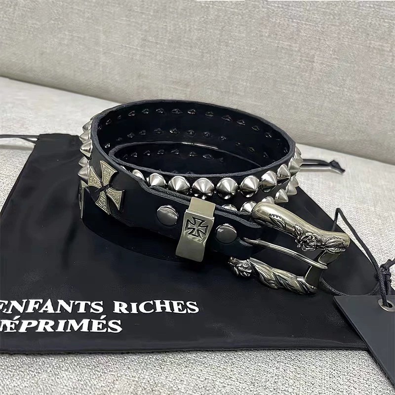 ขั้นสูง ERD Melancholy Rich รุ่นที่สอง 23 ใหม่เล็บคู่ข้ามนําเข้า Cowhide Punk Distressed เข็มขัดเข็มขัดเอว
