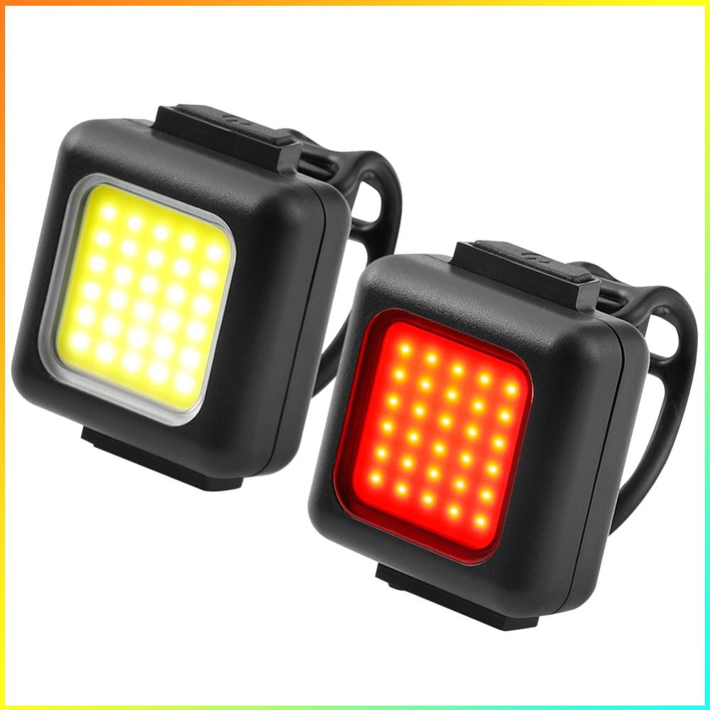 รถมอเตอร์ไซค์รถยนต์ Cob LED ไฟหน้าด้านหลังโคมไฟ 130LM/80LM 150mAh อุปกรณ์ขี่จักรยานกันน้ํา #
